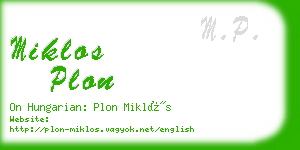 miklos plon business card